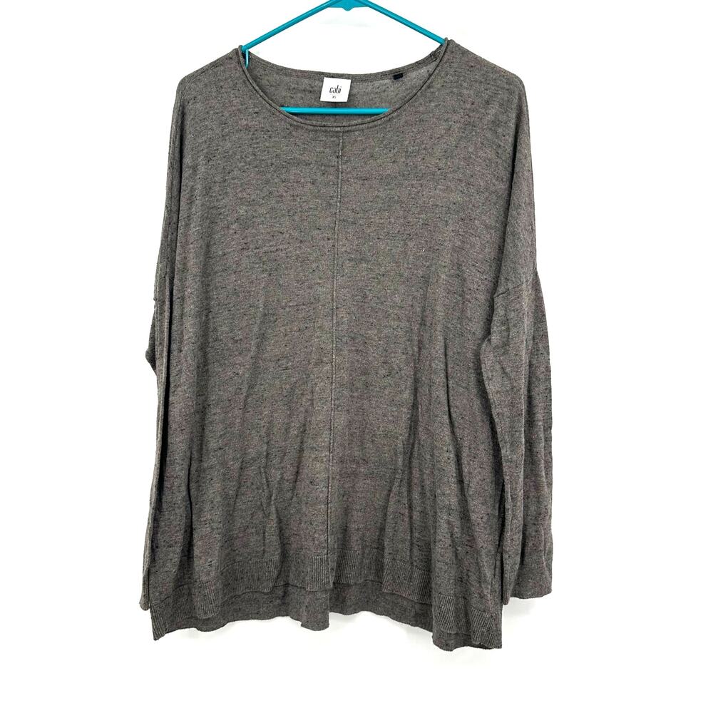 Cabi Size XS Shirt Gray Heather Long Sleeve Round Neck Casual Cozy Soft Pullover